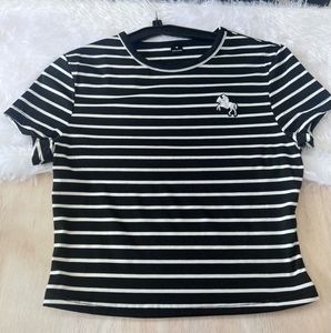 Striped Tee with Horse