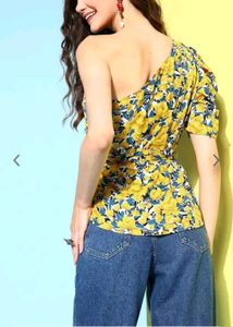 One Shoulder Printed Top
