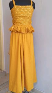 Yellow Suit With Sarara Pant &amp; Dupatta |