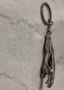 Metal Jaguar Logo And Teddy Keychain Combo