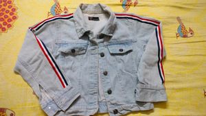 Denim Jacket with Stripes
