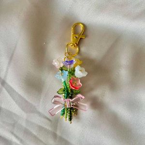 Name Flower Keychain+free Earing