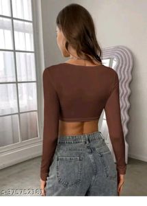 Chic Brown Crop Top