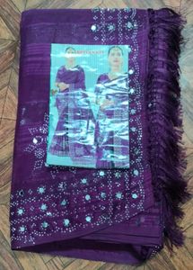 Purple Embellished Saree