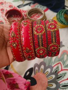 Red & Gold Bangle Set
