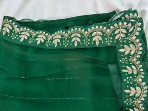 Combo Of Bottle Green Sarees