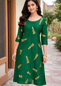 Elegant Green Kurta With Stone Work