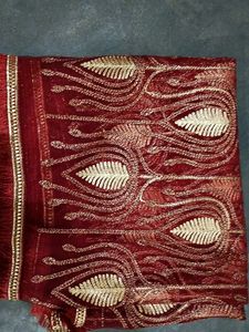 Maroon Embroidered Dupatta
