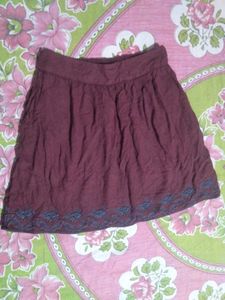 Maroon Embroidered Skirt