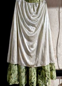 Green Chiffon Maxi Skirt