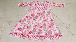 New White Anarkali Kurta Set