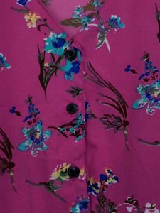 New Pink Floral Print Dress