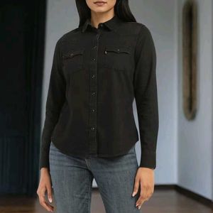 Black Denim Shirt For Women