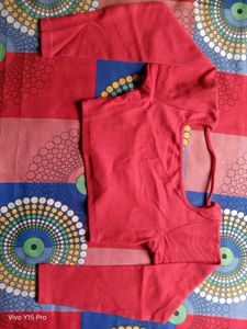 Red Long Sleeve Crop Top