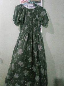 Floral Print Olive Green gown