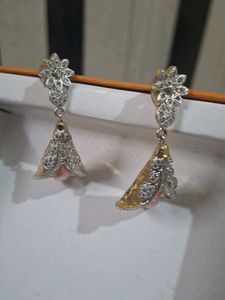 Elegant Floral Bell Earrings with Pearl Accents