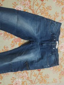 Blue Denim Cargo Jeans