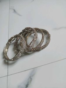 Sparkling Zirconia Bracelets( kangan) kada set