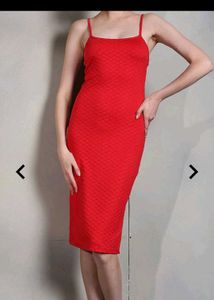 Red Bodycon Midi Dress