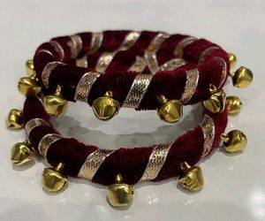 Red &amp; Gold Jingle Bangles