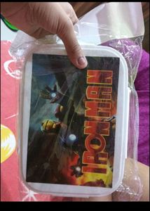 Lunch Box In Green Colour With Iron Man Theme