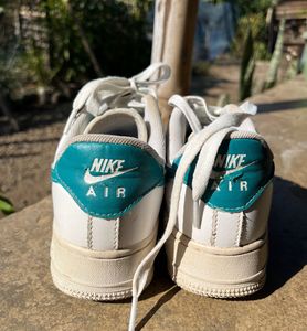 Nike Airforce 01 White Colour With A Bit Of Green.