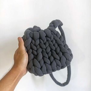 Handmade Braided Pink Shoulder Bag