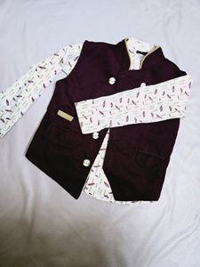 Maroon Waistcoat Set