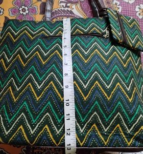 Pre loved Ajrakh Printed Green Tote Bag