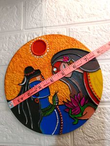 Handcrafted Lord Shiva-Parvati texture art Wall De