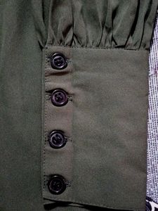 Olive Green Button-Up Blouse