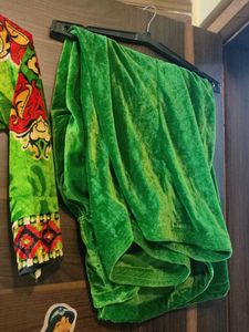 Printed velvet kurta set