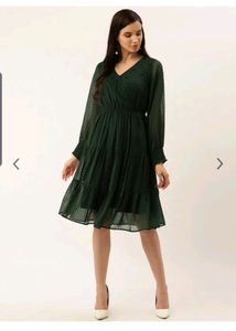 Green Fit And Flare Dress