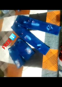 Kids Blue Denim Jeans & Shorts Set