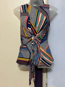 Pintrest Striped Tie-Waist Top
