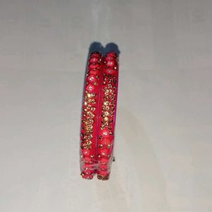 Red & Gold Embellished Bangles