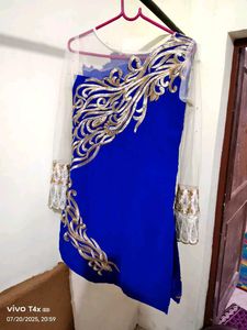 Blue &amp; Gold Embellished Tunic