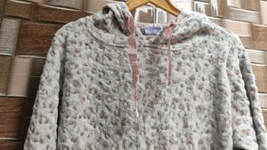 Cozy Animal Print Hoodie Dress