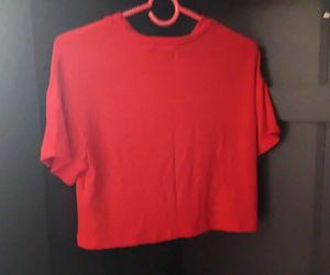 Red Oversized Crop Top