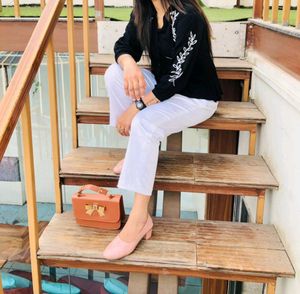 Black Shirt And White Trouser