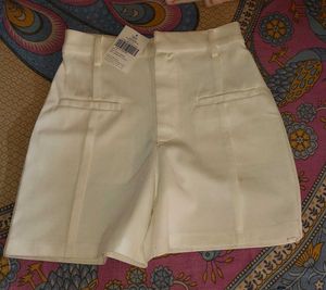 White High-Waisted Shorts