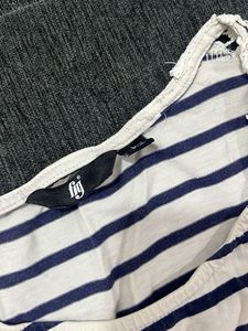 Combo-Chic Striped Tunic Top with Lace Detail