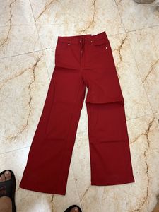 Red Wide Leg Pants