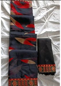 Elegant Black Printed Saree