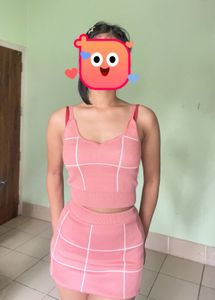 Pink Plaid Two-Piece Set