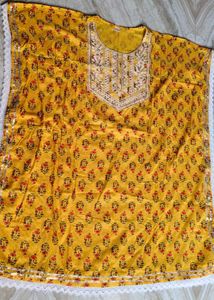 new yellow kaftan kurti