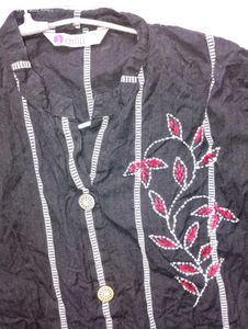 Black Stylish Stripped Kurti
