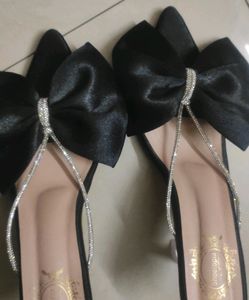 Rhinestones Heels With Bow