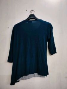 Grey &amp; Teal Embellished Top