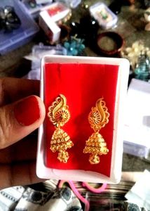 Golden Jhumka Earrings